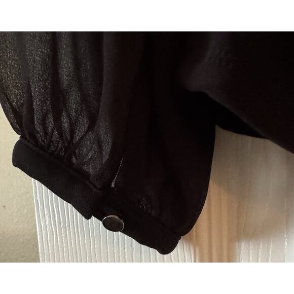 White House Black Market Womens Shirt Blouse Size S Black Work Cocktail - Picture 4 of 8